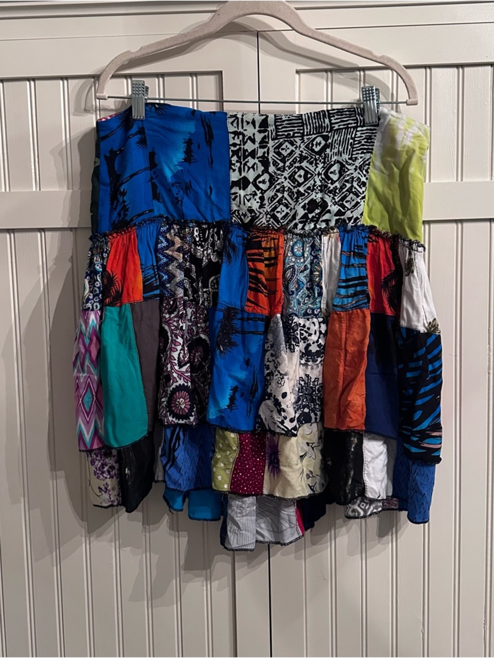 Peaceful People Patchwork Circle Halter Top/Mini Skirt Convertible - Boho